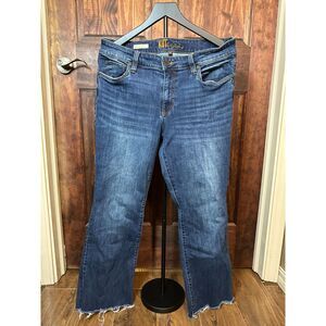 Kut from the Kloth Women’s Jeans Size 12 Blue Raw Hem Cropped Straight Leg